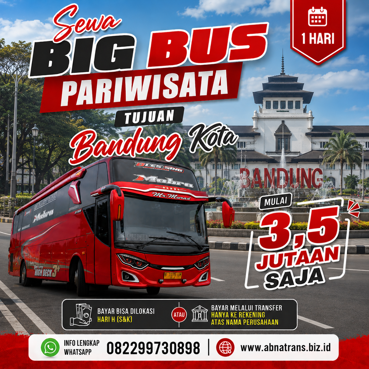 Harga Sewa Bus City Tour Bandung 