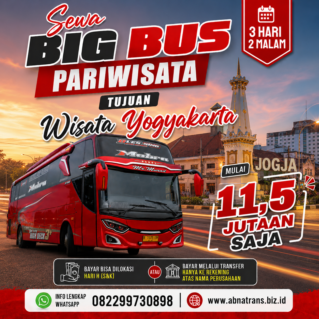 Harga Sewa Bus Yogyakarta