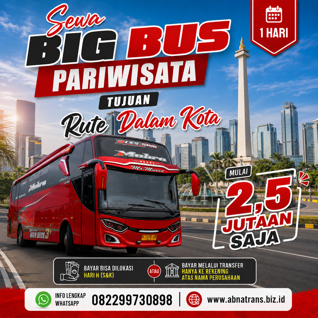 Harga Sewa Big Bus Dalam Kota
