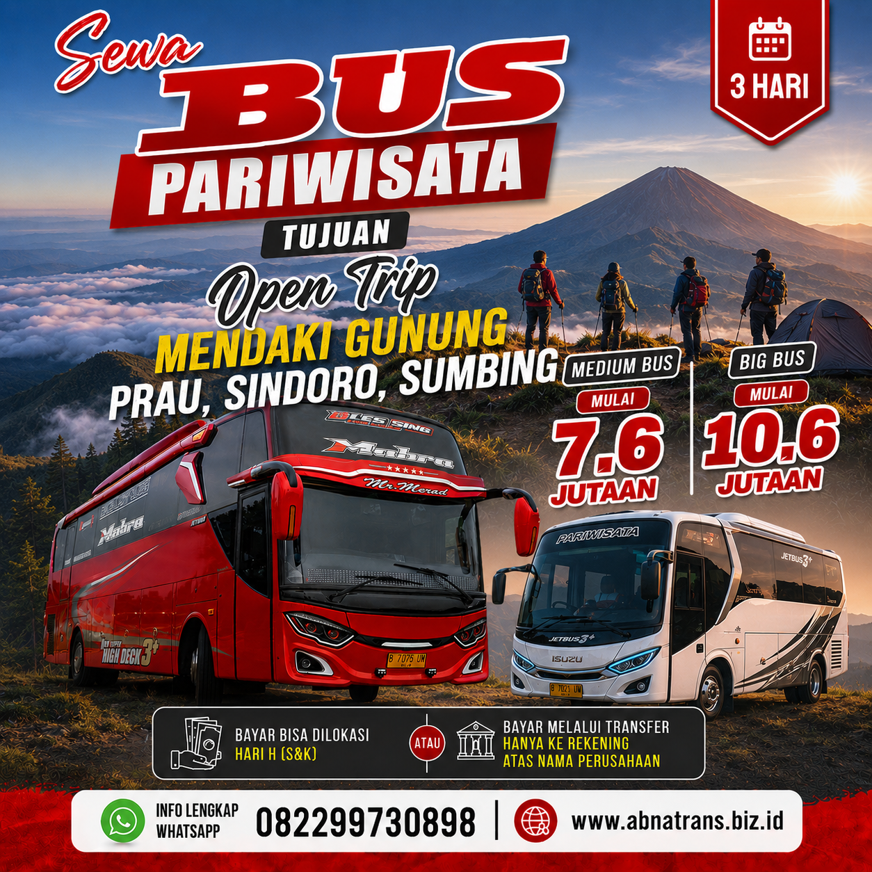 Harga Sewa Open Trip Gunung Sindoro, Prau, Sumbing