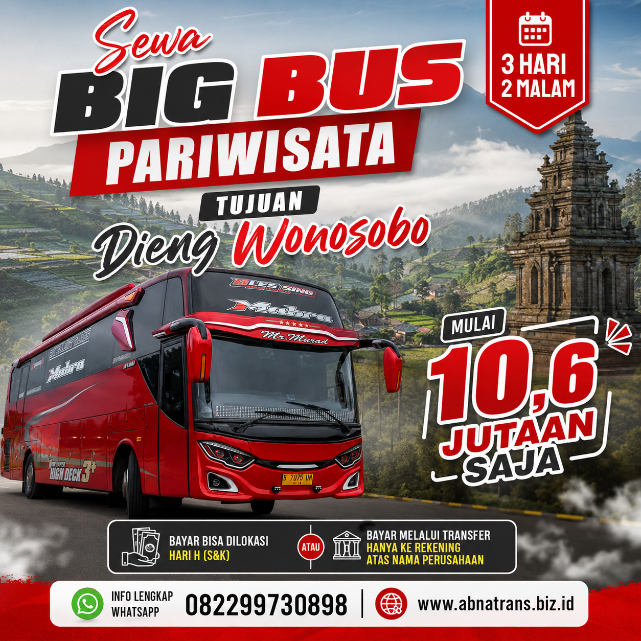 Harga Sewa Bigbus ke Dieng Wonosobo